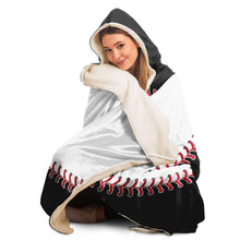 Load image into Gallery viewer, Personalized Baseball Hooded Blanket Black & White
