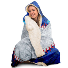 Load image into Gallery viewer, Chicago Baseball Personalized Hooded Blanket Blue and Gray