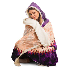 Load image into Gallery viewer, Personalized Baseball Hooded Blanket Purple and Coral