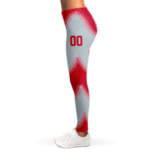 Load image into Gallery viewer, Seattle Personalized Leggings Red & Silver