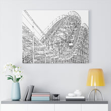Load image into Gallery viewer, Art Sketch Wall Art Print Wildwood Wooden Boardwak Roller Coaster