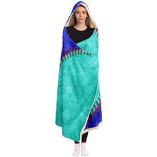 Load image into Gallery viewer, Personalized Baseball Hooded Blanket Blue and Turquoise