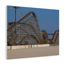 Load image into Gallery viewer, Canvas Print Piers Amusement Park Wooden Roller Coaster Beach