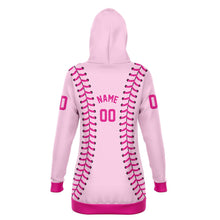 Load image into Gallery viewer, Barbie Baseball Personalized Long Hoodie Light Rose