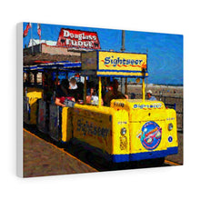 Load image into Gallery viewer, Gouache Digital Art painting Wall Art Print Wildwood Boardwalk Tramcar