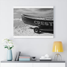 Load image into Gallery viewer, Wildwood Crest Lifeguard Boat Black and White Photography Wall Art Print