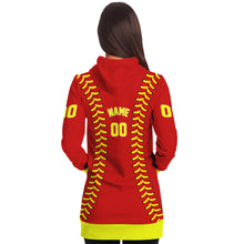Load image into Gallery viewer, Softball Personalized Long Hoodie Red