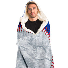 Load image into Gallery viewer, Chicago Baseball Personalized Hooded Blanket Blue and Gray