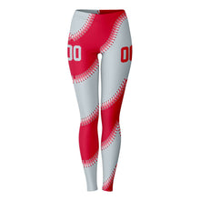 Load image into Gallery viewer, Seattle Personalized Leggings Red & Silver