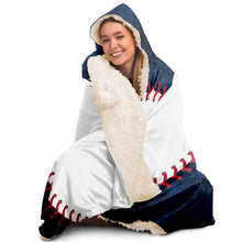 Load image into Gallery viewer, New York Baseball Personalized Hooded Blanket Blue & White