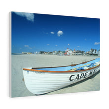 Load image into Gallery viewer, Canvas Print Life Boat On Cape May NJ Beach New Jersey Shore