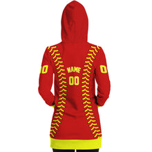 Load image into Gallery viewer, Softball Personalized Long Hoodie Red