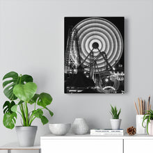 Load image into Gallery viewer, Black and White Photography Wall Art Print Morey's Piers Ferris wheel