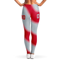 Load image into Gallery viewer, Seattle Personalized Leggings Red & Silver