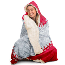 Load image into Gallery viewer, Seattle Baseball Personalized Hooded Blanket Red & Silver