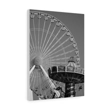 Load image into Gallery viewer, Black and White Photography Wall Art Print Amusement Park Wildwood Ferris Wheel