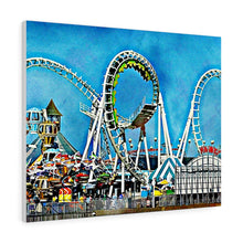 Load image into Gallery viewer, Oil Painting Wall Art Print Wildwood Moreys Piers Beach Sky