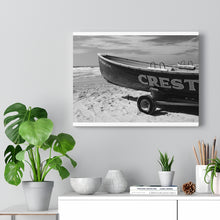 Load image into Gallery viewer, Wildwood Crest Lifeguard Boat Black and White Photography Wall Art Print
