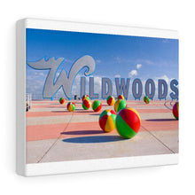Load image into Gallery viewer, Canvas Print Wildwood Crest Wildwoods Sign Beach balls Jersey Shore