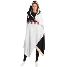 Load image into Gallery viewer, Personalized Baseball Hooded Blanket Black & White