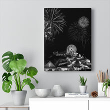 Load image into Gallery viewer, Wildwood New Jersey fireworks Black and White Wall Art Print