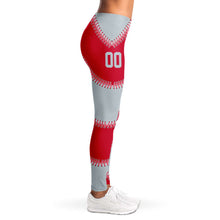 Load image into Gallery viewer, Seattle Personalized Leggings Red & Silver