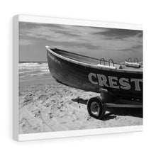 Load image into Gallery viewer, Wildwood Crest Lifeguard Boat Black and White Photography Wall Art Print