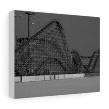 Load image into Gallery viewer, Wildwood Wooden Roller Coaster Black and White Photography Wall Art Print