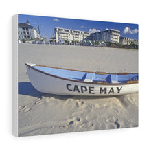 Load image into Gallery viewer, Canvas Print Lifeboat On Beach Morning Cape May New Jersey