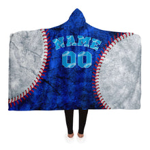 Load image into Gallery viewer, Chicago Baseball Personalized Hooded Blanket Blue and Gray