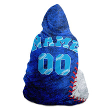 Load image into Gallery viewer, Chicago Baseball Personalized Hooded Blanket Blue and Gray