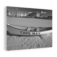 Load image into Gallery viewer, Black and White Photography Wall Art Print Lifeboat Beach Cape May NJ