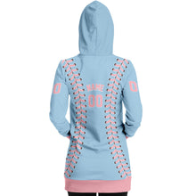 Load image into Gallery viewer, Personalized Long Hoodie Light Blue & Pink