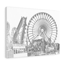 Load image into Gallery viewer, Art Sketch Wall Art Print Wildwood Moreys Piers Beach Sky Big Ferris Wheel