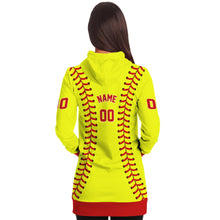 Load image into Gallery viewer, Softball Personalized Long Hoodie Yellow