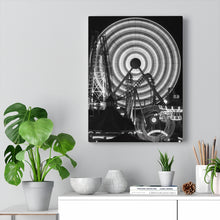 Load image into Gallery viewer, Black and White Photography Wall Art Print Morey's Piers Ferris wheel