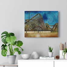 Load image into Gallery viewer, Wildwood Wooden Roller Coaster Oil Painting Wall Art Print Amusement Park