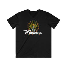 Load image into Gallery viewer, Wildwood NJ Magical express VS The Wildwood Tramcar Men's Fitted V-Neck Short Sleeve Tee black