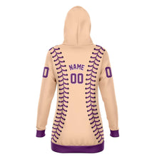 Load image into Gallery viewer, Personalized Long Hoodie Coral & Purple