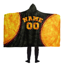 Load image into Gallery viewer, Pittsburgh Baseball Personalized Hooded Blanket Black & Gold