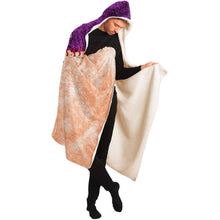 Load image into Gallery viewer, Personalized Baseball Hooded Blanket Purple and Coral