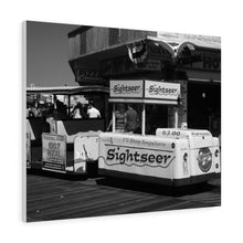 Load image into Gallery viewer, Black and White Photography Wall Art Print Wildwood NJ Tramcar
