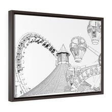 Load image into Gallery viewer, Art Sketch Wall Art Print Wildwood NJ Boardwak Roller Coaster & Ferris Wheel