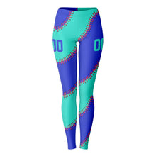 Load image into Gallery viewer, Personalized Leggings Blue and Turquoise