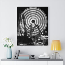 Load image into Gallery viewer, Black and White Photography Wall Art Print Morey's Piers Ferris wheel