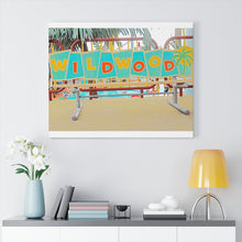 Load image into Gallery viewer, Watercolor Painting Wall Art Print Moreys Piers Wildwood NJ Piers Amusement Park Bench