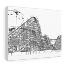 Load image into Gallery viewer, Art Sketch Wall Art Print Wildwood NJ Beach Wooden Boardwak Roller Coaster