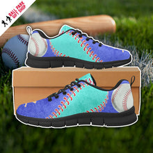 Load image into Gallery viewer, Baseball Sneakers Blue and Turquoise