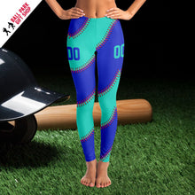 Load image into Gallery viewer, Personalized Leggings Blue and Turquoise