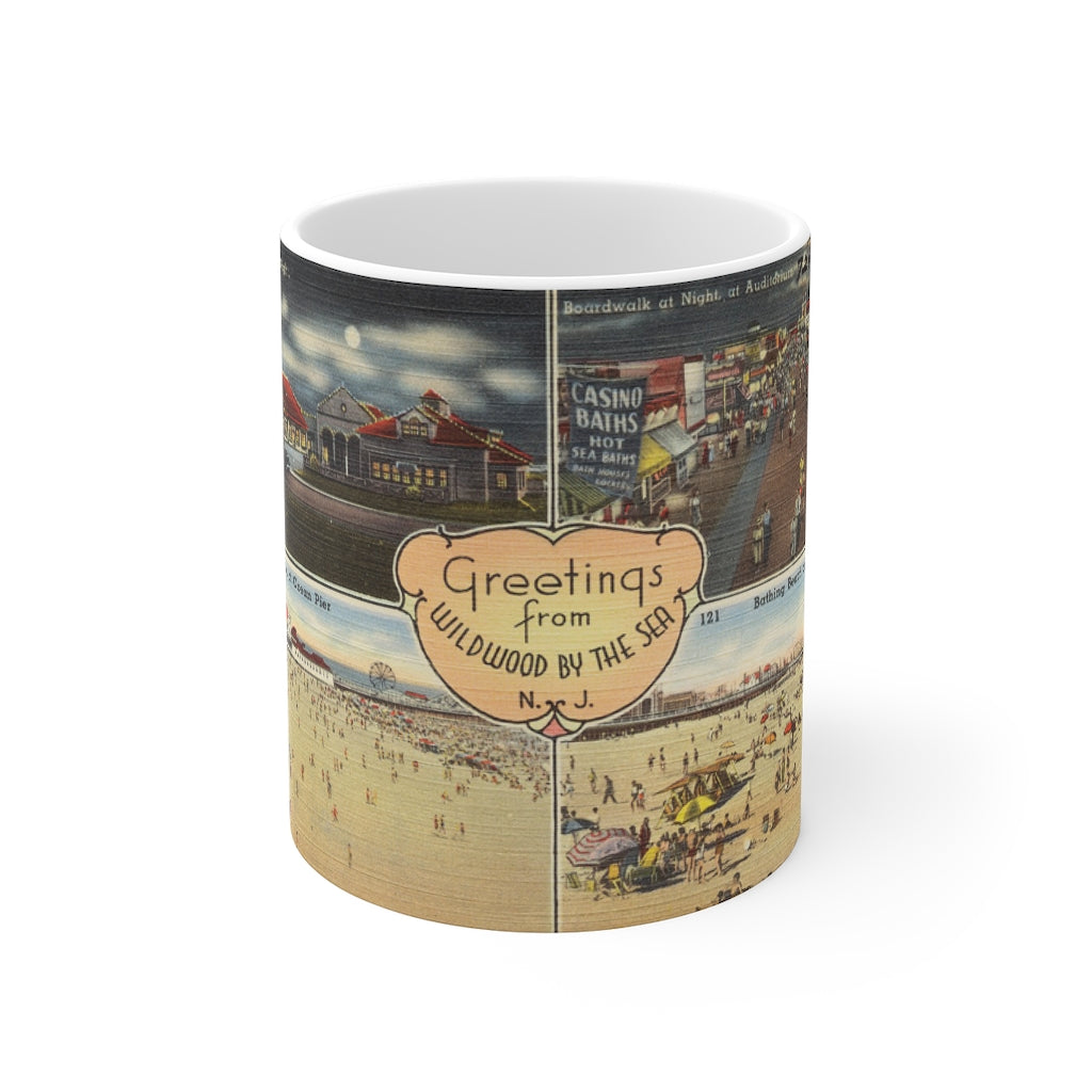 Vintage Wildwood NJ Postcard Coffee Or Tea Mug